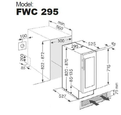 Винный шкаф FWC 295 Inox